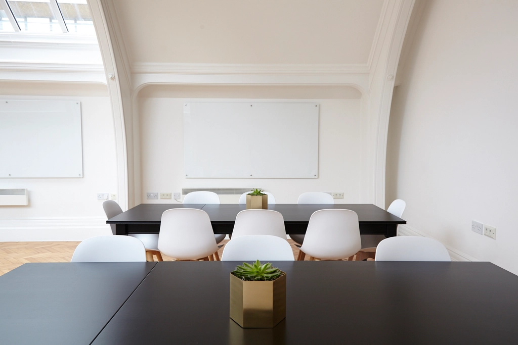 The reception area of a modern office